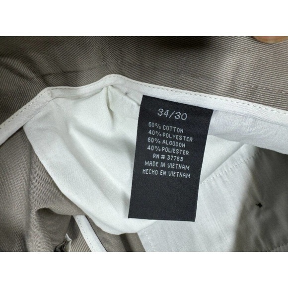 NEW Perry Ellis Portfolio Pants Men's 34x30 Taupe Dress Khaki Straight Leg - Picture 4 of 11